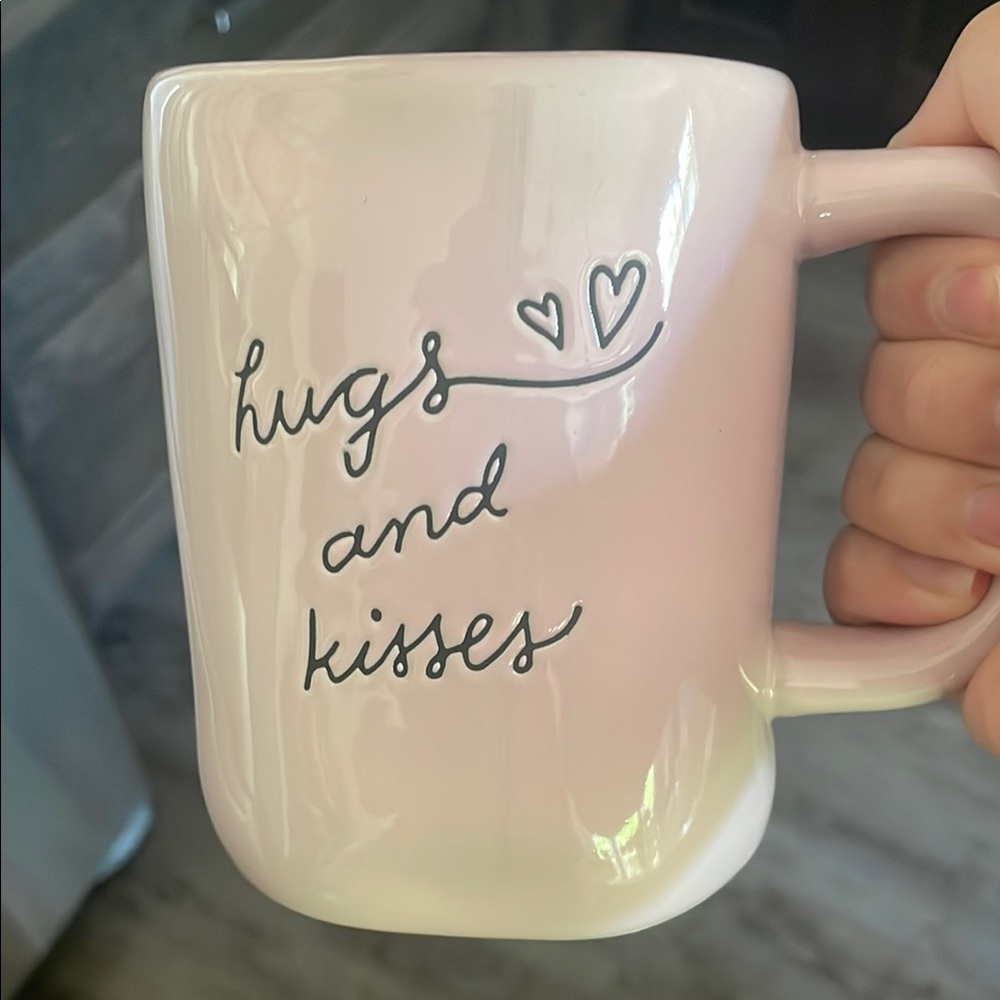 Pink Ceramic Mug with Heart Design